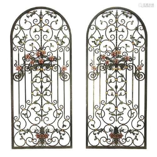 Wrought Iron Pair of Garden Doors