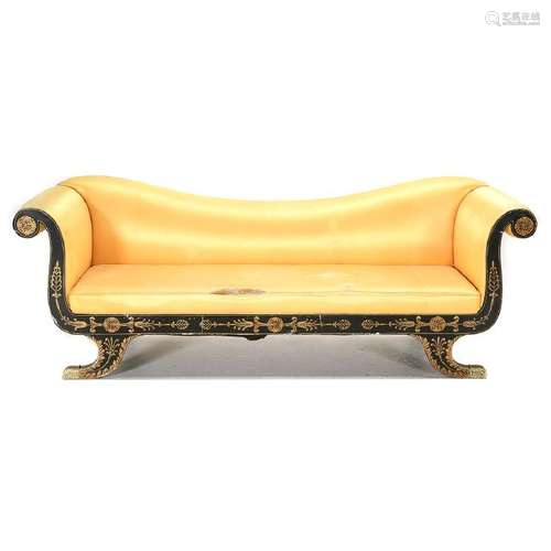 French Empire-Style Ebonized Sofa