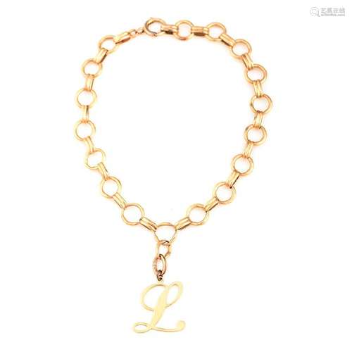 14k Yellow Gold Charm Bracelet.