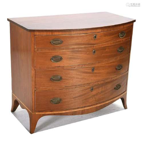 English Bow Front Chest with Four Drawers