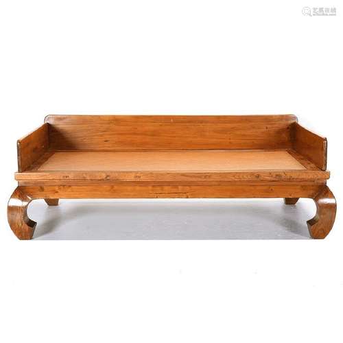 Bermuda Plantation-Style Acacia Wood Day Bed  with Red