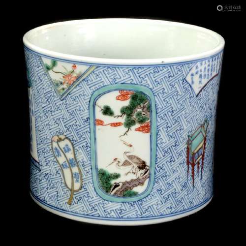 Chinese Blue and White Porcelain Brush Pot