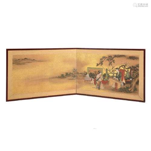 Japanese Two-Panel Folding Screen