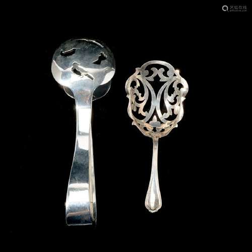 Contemporary Sterling Silver Ice Tongs