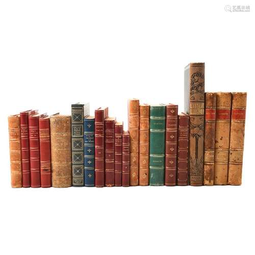 Collection of Various Leather Bound Books on Italy,