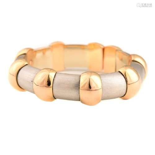 Two-Tone 18k Gold Cuff Bracelet.