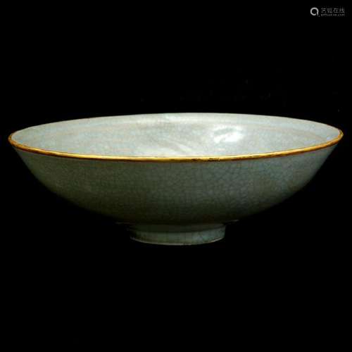 Chinese Longquan Guan Type Molded Lotus Bowl