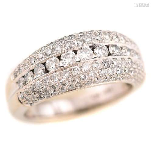 Diamond, 14k White Gold Ring.