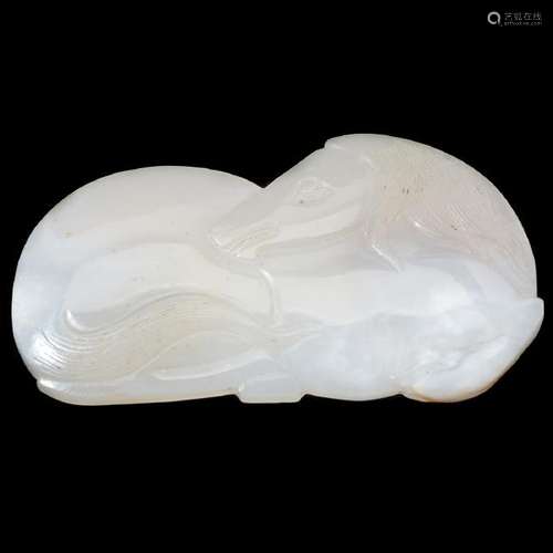 Chinese White Jade Horse Belt Buckle