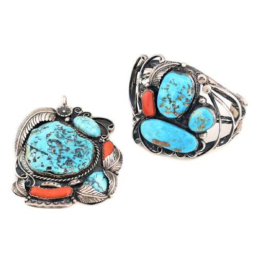 *Native American Minnie Thomas Turquoise, Coral,