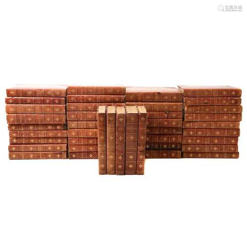 Honore de Balzac, 40 volumes, half tan gilt leather