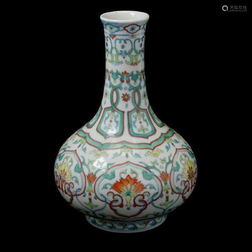 Small Chinese Doucai Porcelain Bottle Shaped Vase