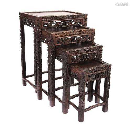 Chinese Rosewood Nesting Side Tables*