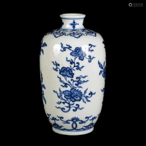 Chinese Blue and White Ovoid Vase