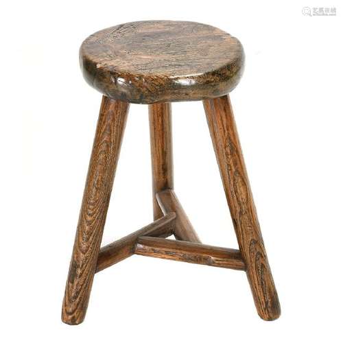 Antique English Provincial Oak Stool