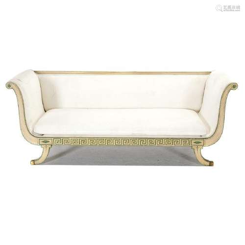 Danish Neo-Classical Painted Wood Sofa