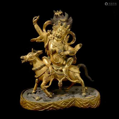 Sino-Tibetan Gilt-Bronze of Palden Lhamo