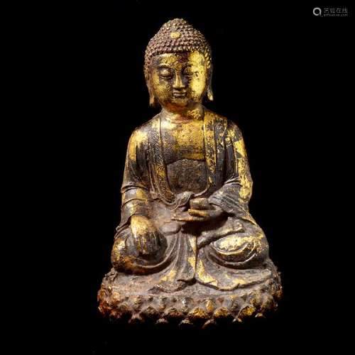 Gilt-Iron Seated Buddha