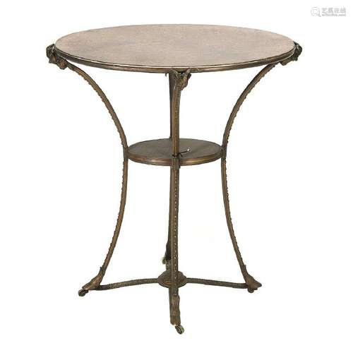 Directoire-Style Two-Tier Bronze Occasional Table