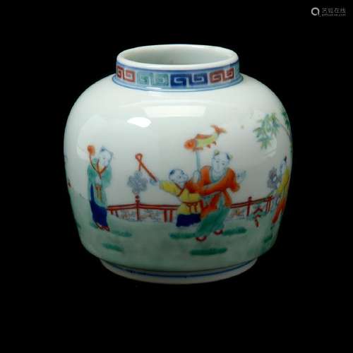 Chinese Doucai Porcelain Globular Water Pot