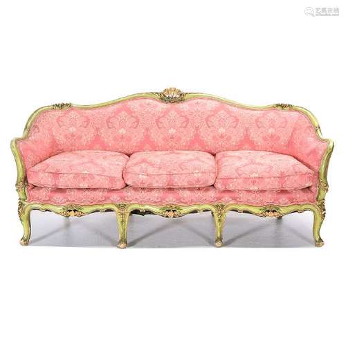 Venetian Antique-Style Painted and Upholstered Sofa