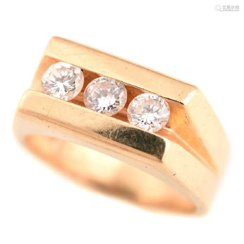 Diamond, 14k Yellow Gold Ring.