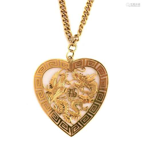 Yellow Gold Heart Pendant Necklace.