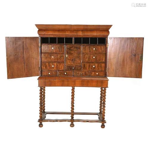 William and Mary-Style Mahogany Cupboard on Associated