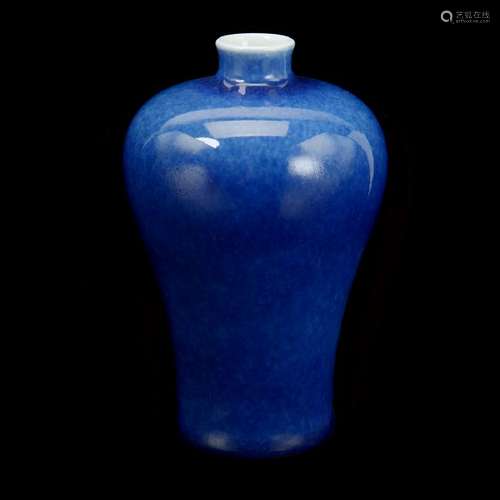 Chinese Powder Blue Ground Porcelain Meiping Vase