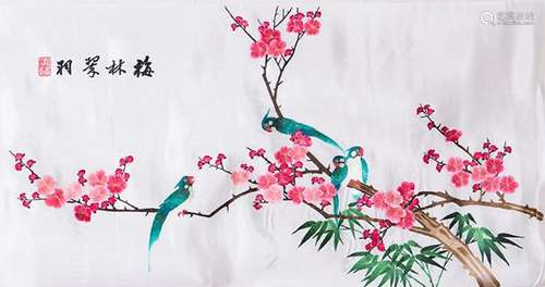 THREE CHINESE EMBROIDERIES ON SILK