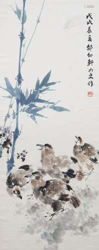 SHAO YOUXUAN (1915-2009), BAMBOO AND BIRD