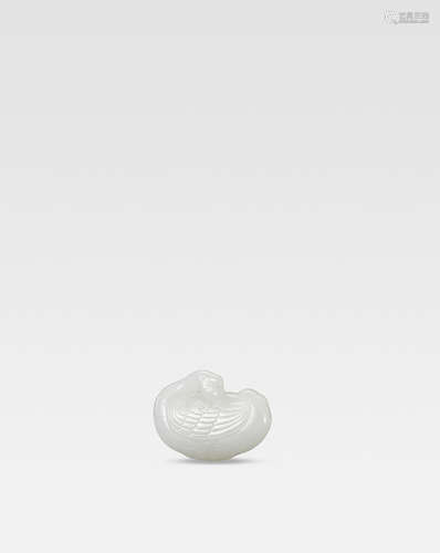 Qianlong A white jade 'goose' pendant