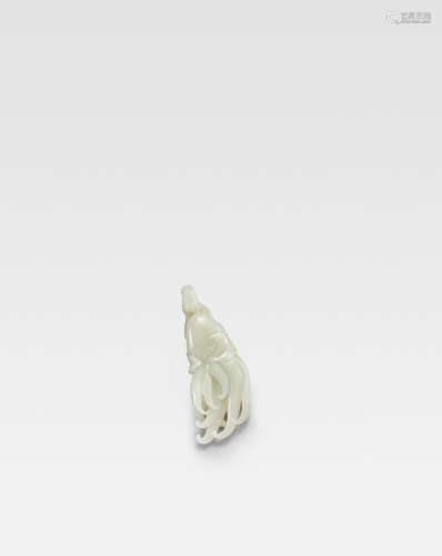 18th century  A fine pale green jade finger-citron carving