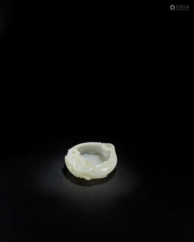 Qianlong  A very fine Imperial white jade carved 'peach' waterpot