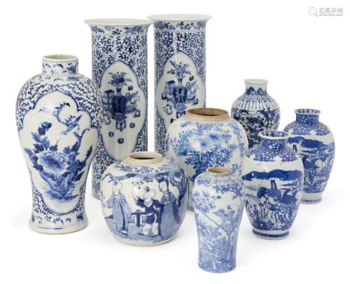 A collection of Chinese and Japanese underglaze blue painted porcelain, 19th-early 20th century,