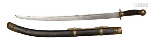 A Chinese willow leaf sabre (liu yue dao), 19th century, with pierced gilt metal simulated bamboo