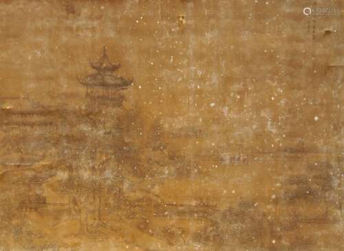 YUAN YAO (c.1720-1780), ink and colour on silk, hanging scroll, 'Spring Dawn in the Han Palace'