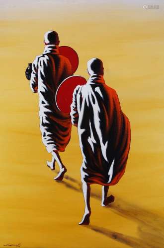 MIN WAE AUNG, (MYANMAR b.1960-), acrylic on canvas, 