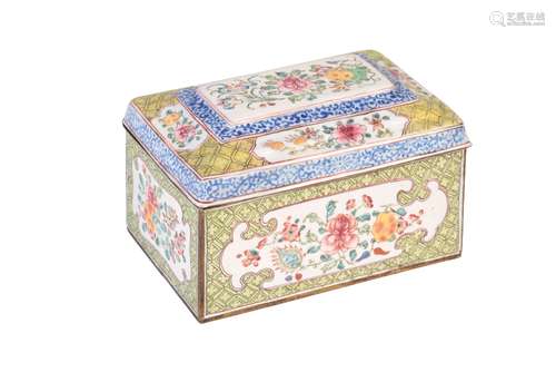 CANTON ENAMEL BOX AND COVER