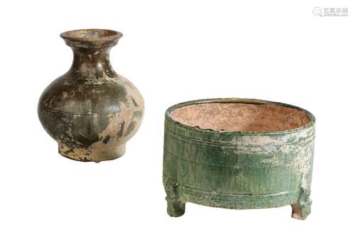 GREEN-GLAZE POTTERY CENSER