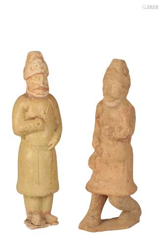 GLAZED POTTERY FIGURE OF A MERCHANT