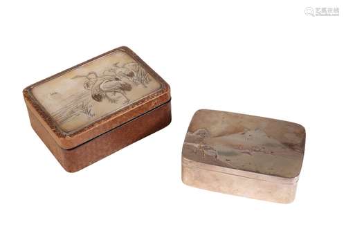 JAPANESE SILVERED BRONZE AND MIXED METAL BOX AND COVER