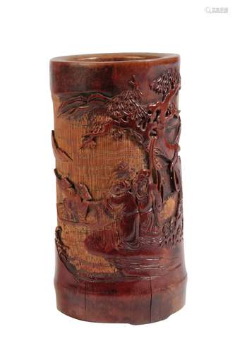 FINE CARVED BAMBOO BRUSHPOT