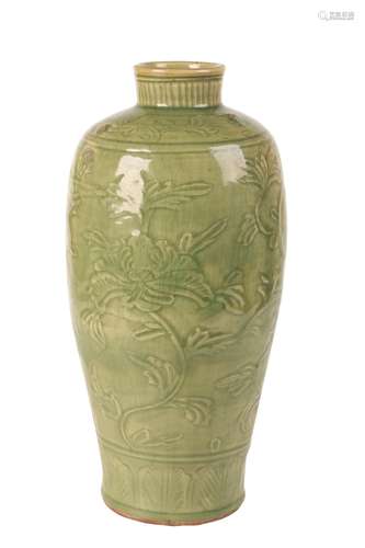 CELADON-GLAZE POTTERY VASE