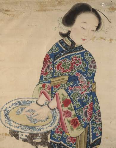 CHINESE SCHOOL, QING DYNASTY, portrait of a beauty