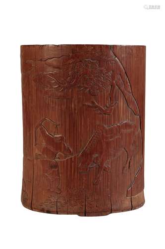 CARVED BAMBOO BRUSHPOT (BITONG)