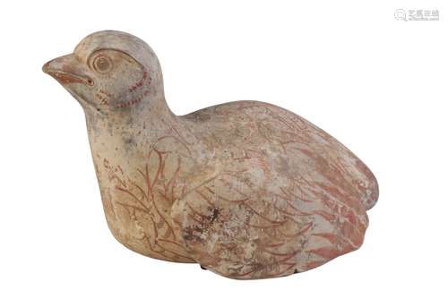 RARE PAINTED POTTERY QUAIL