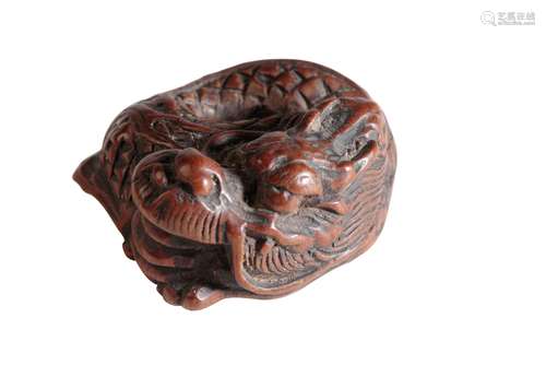 JAPANESE CARVED WOOD NETSUKE, NOGOYA SCHOOL