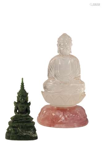 CARVED ROCK CRYSTAL BUDDHA