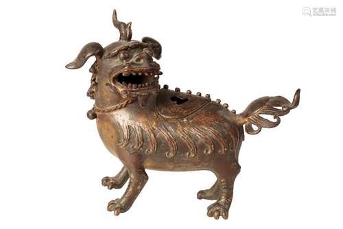 BRONZE LION-DOG CENSER AND COVER